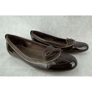 LL Bean Coastal Rain Skimmers Duck Ballet Flat Women's Shoes Brown Sz 9 M